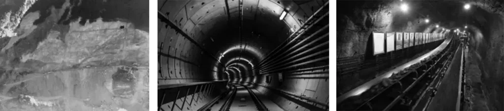 Split Set Rock Bolt installed in underground mining for ground support and slope stabilization