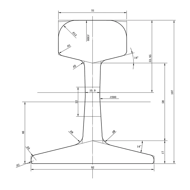24kg light rail drawing