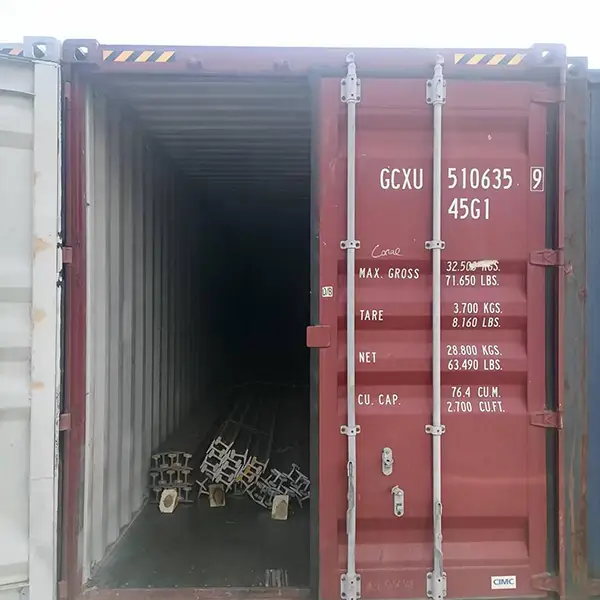 30kg rail inside container before shipment