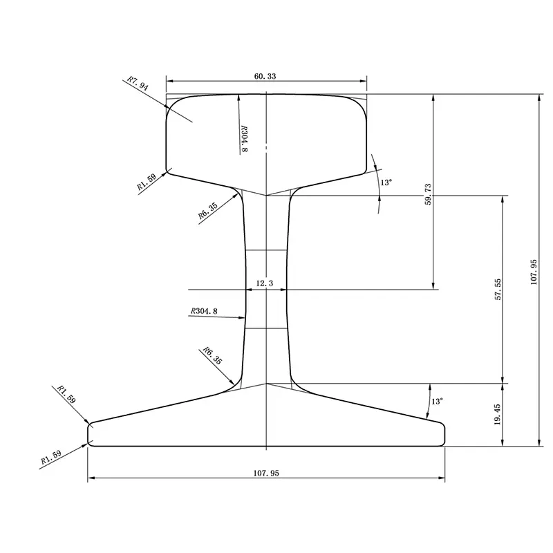 30kg rail dimensions drawing