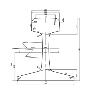 90ARA-A (TR45) - Rail cross-section dimensions