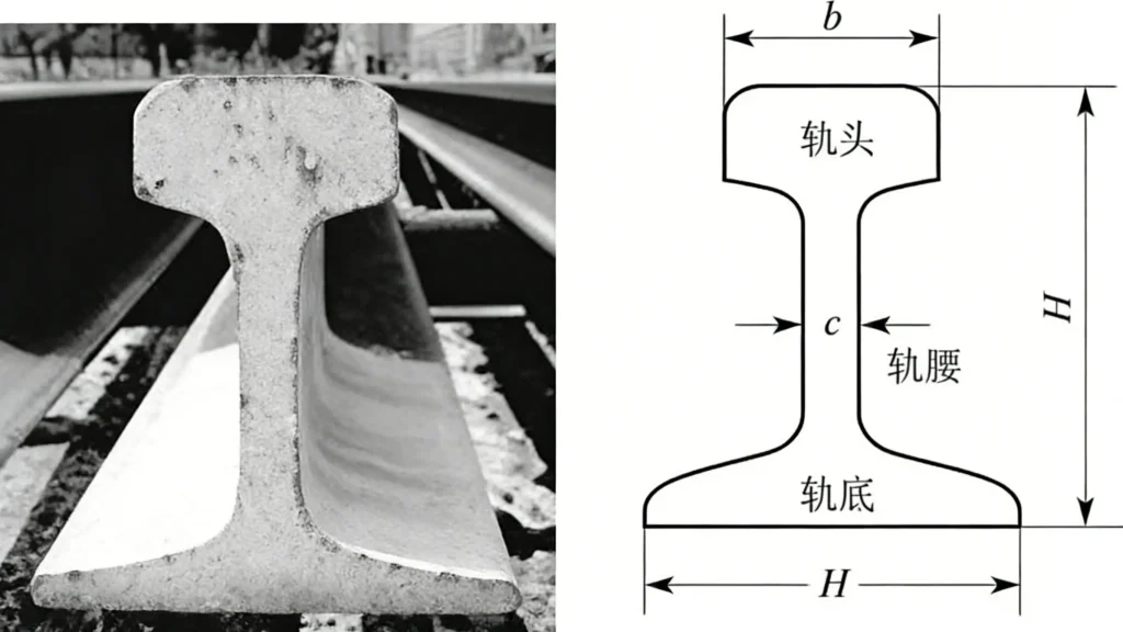 I-Section Rail Cross-Section Diagram