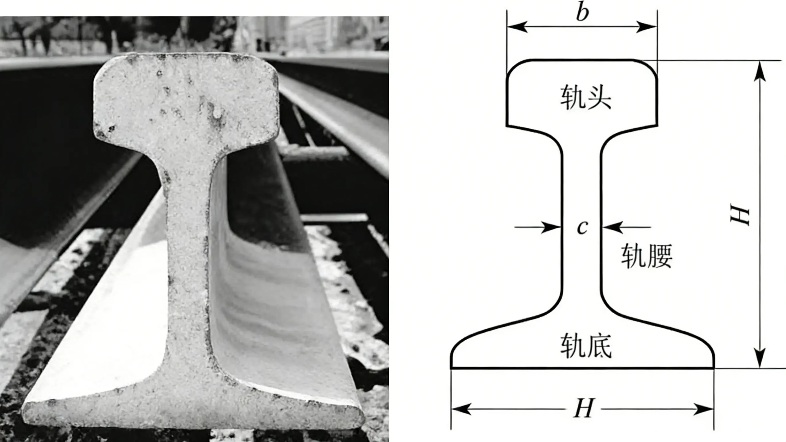 I-Section Rail Cross-Section Diagram