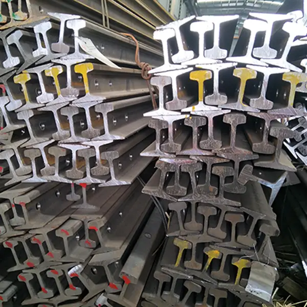 Stacked steel rails